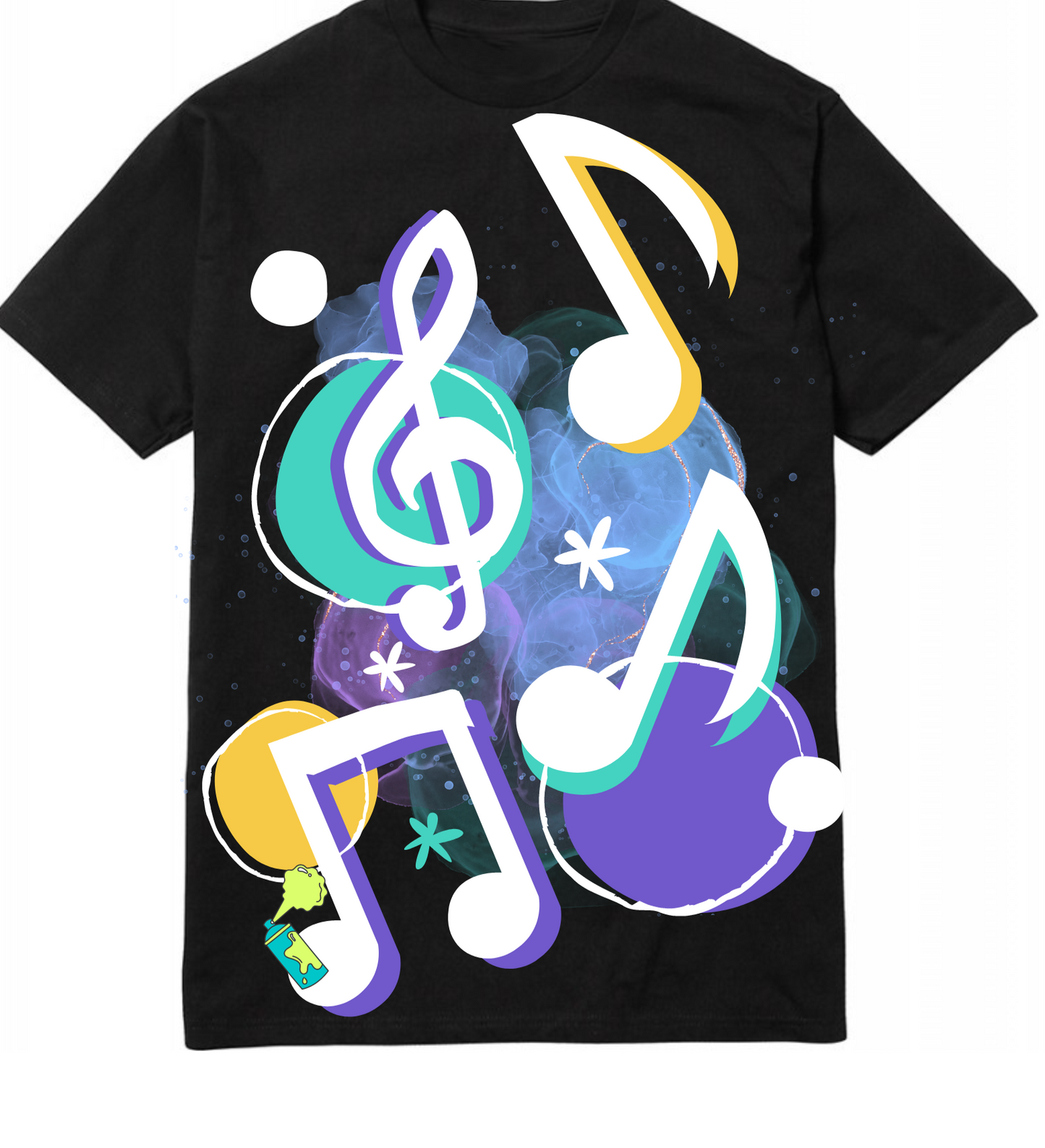 T-shirt Unisexe Noir – Design Musical Graffiti